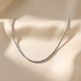 10k White Gold Diamond Cut Solid Rope Chain Necklace 4.0mm Wide