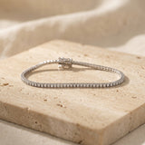 14k White Gold Round Diamond Tennis Bracelet 2.10CT