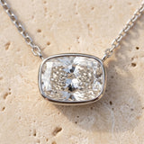 IGI Cert. 14k White Gold VS Cushion Lab-Grown Diamond Pendant Necklace 1.92CT