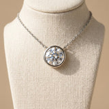 14k White Gold VS Round Lab Grown Diamond Solitaire Pendant Necklace 2.05ct