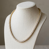 14k Yellow Gold Round VS Lab-Grown Diamond Tennis Necklace 30.45CT