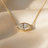 14k Yellow Gold VS Marquise Lab-Grown Diamond Solitaire Pendant Necklace 2.37CT
