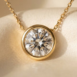 14k Yellow Gold VS Round Lab-Grown Diamond Solitaire Pendant Necklace 2.03CT