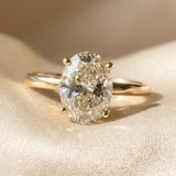 IGI 14k Yellow Gold VS1/G Oval Lab-Grown Diamond Solitaire Ring 2.56CT Size 5.75