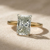 IGI 14k Yellow Gold VS1/G Radiant Lab-Grown Diamond Ring 2.96CT Size 5.75