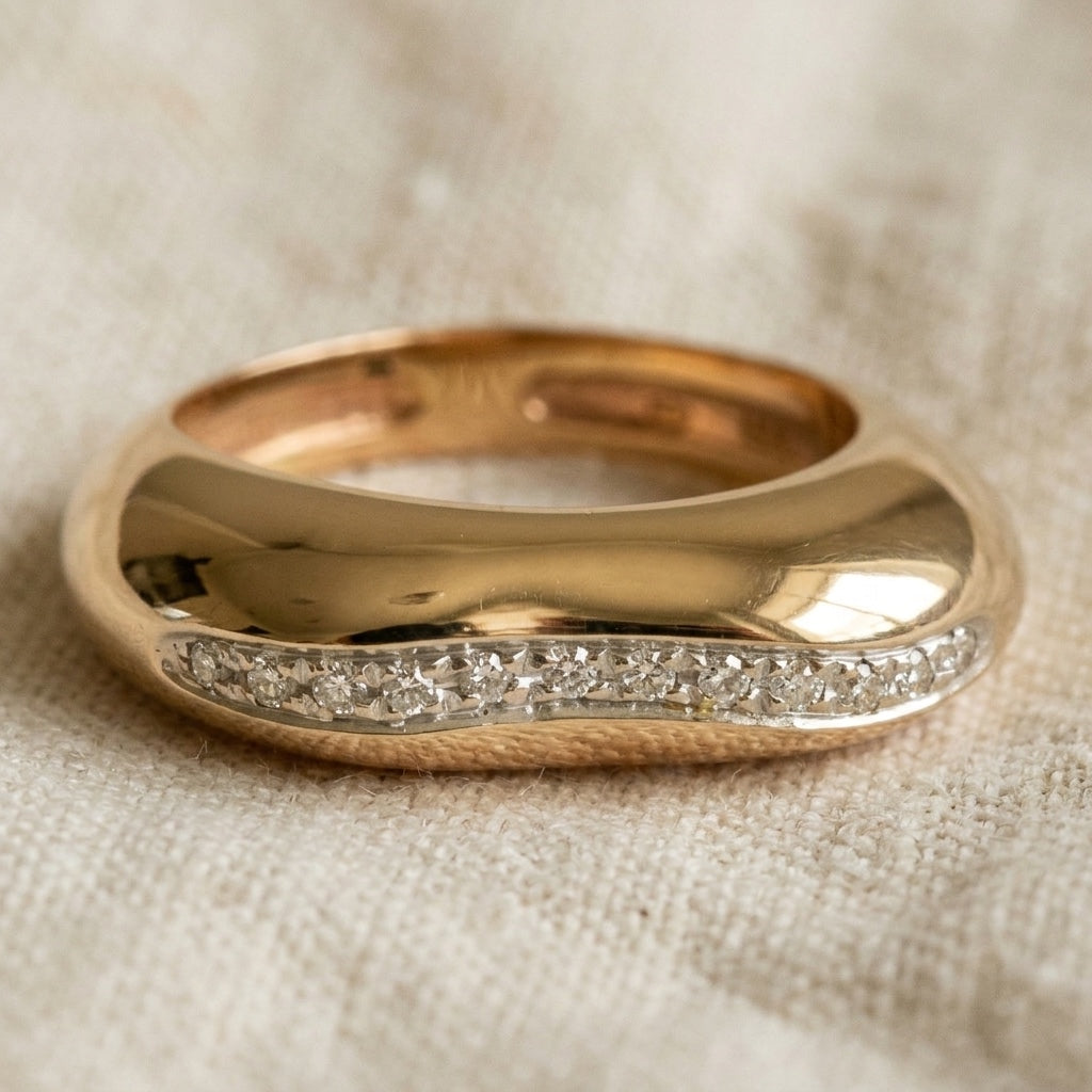LA NOUVELLE BAGUE 18k Yellow Gold VS Diamond Heart Ring 0.15CT Size 6.5