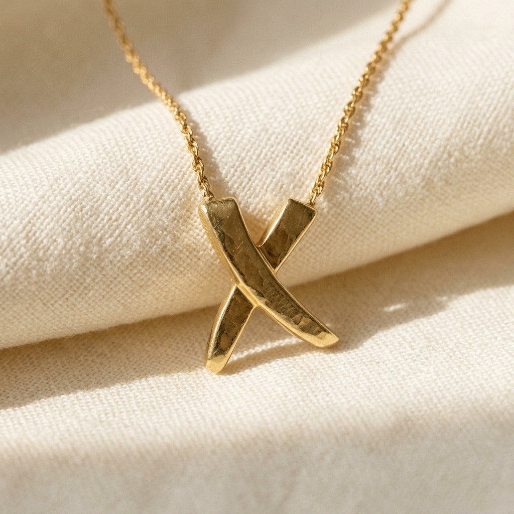 TIFFANY & CO. 18k Yellow Gold Paloma Picasso Graffiti X Pendant Necklace