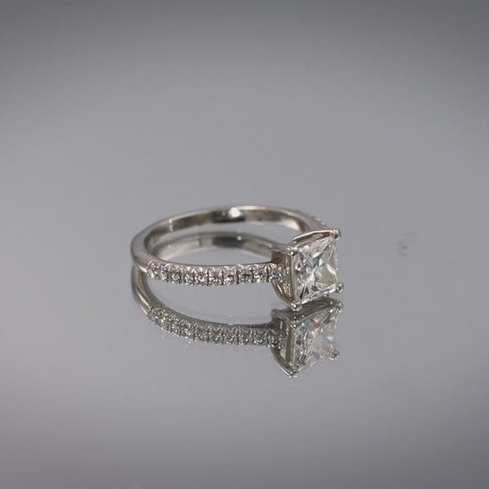 TIFFANY & CO. Platinum Diamond Engagement Ring 1.24CT w/ 1.08CT Center Size 6
