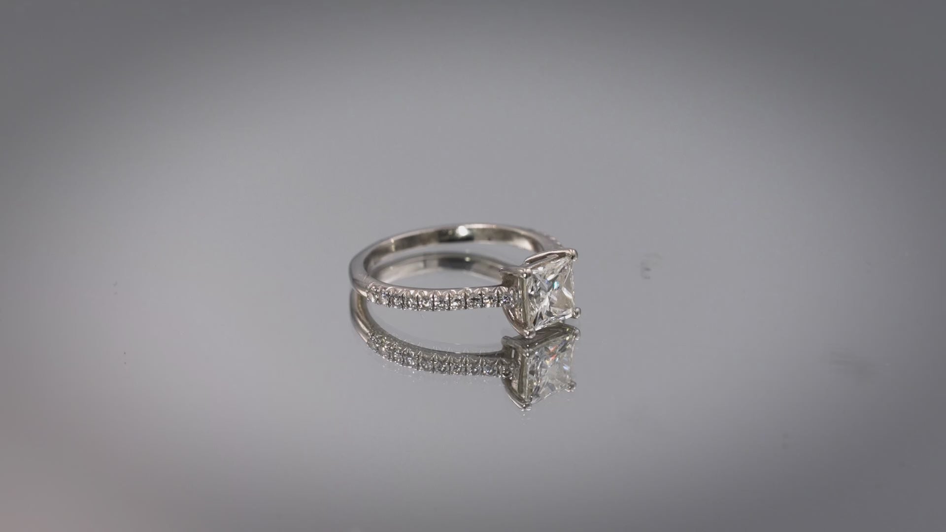 TIFFANY & CO. Platinum Diamond Engagement Ring 1.24CT w/ 1.08CT Center Size 6