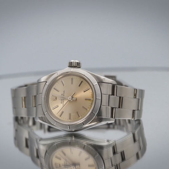 ROLEX Stainless Steel 67230 Oyster Perpetual Ladies Automatic Watch w/ Papers