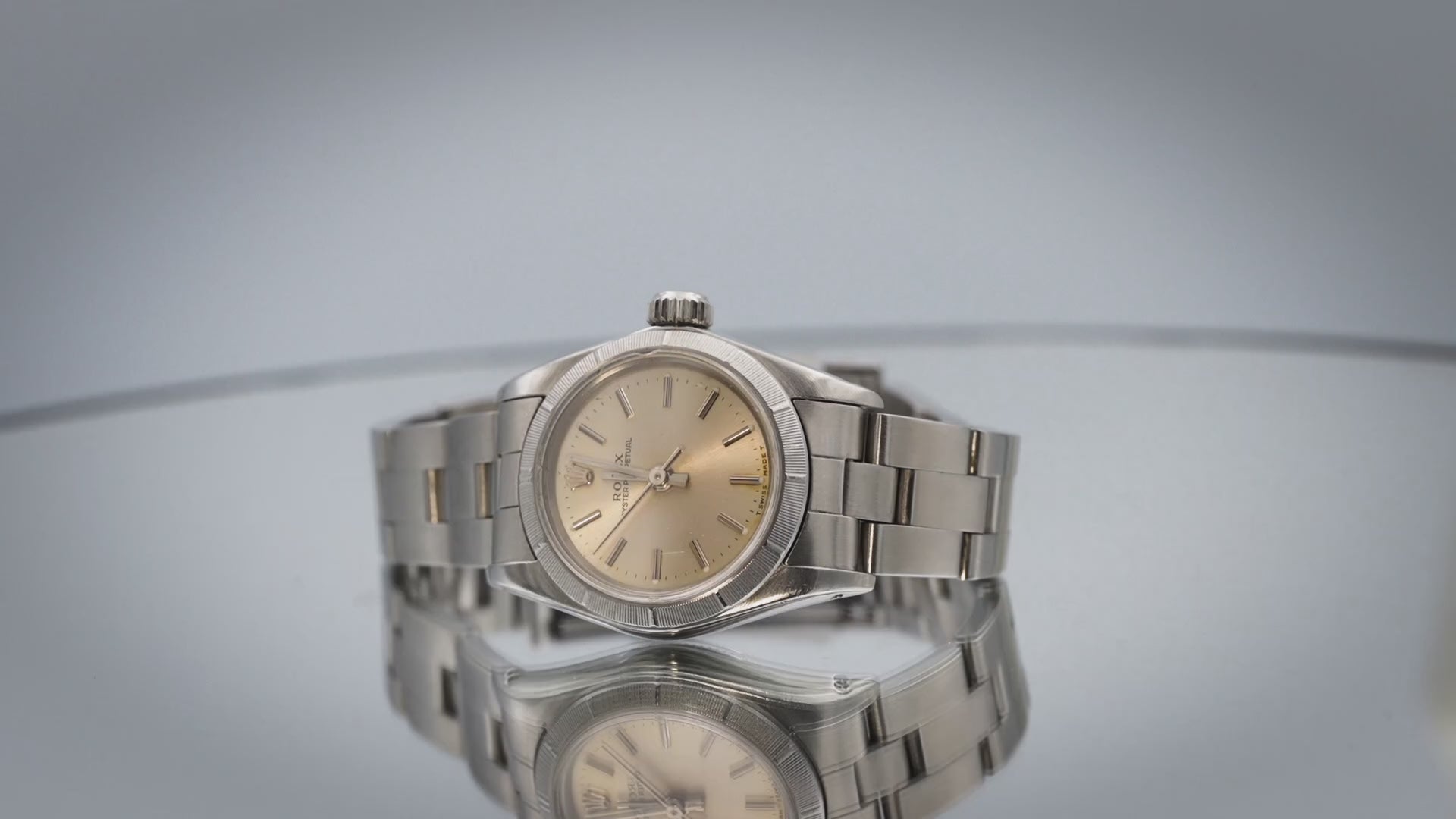 ROLEX Stainless Steel 67230 Oyster Perpetual Ladies Automatic Watch w/ Papers