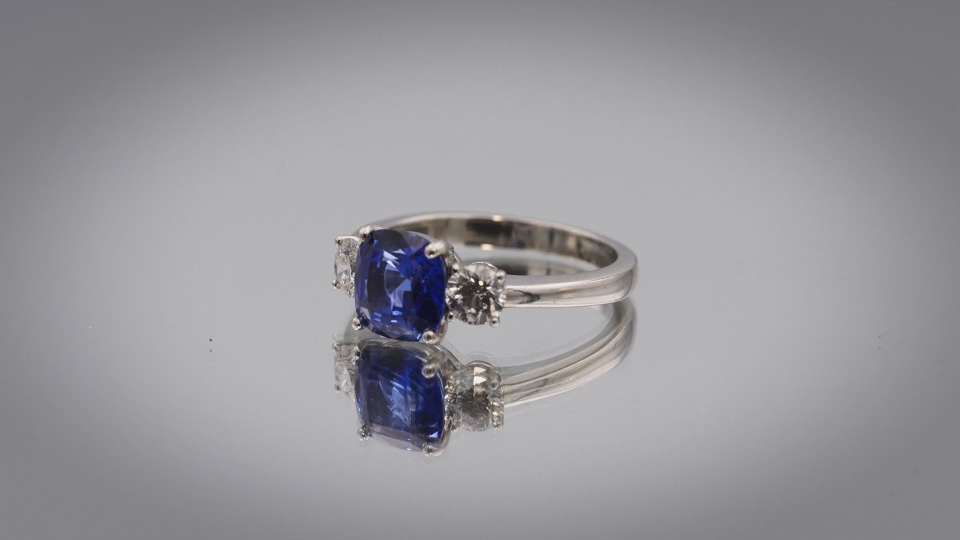 GIA Certified Platinum Royal Blue Sapphire & Diamond Ring 2.92CT Size 6.5