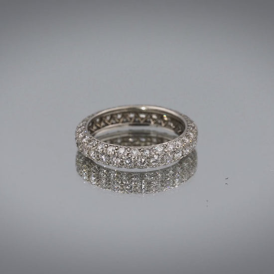 TIFFANY & CO. Platinum VS Round Diamond Eternity Band Ring 2.50CT Size 6.5