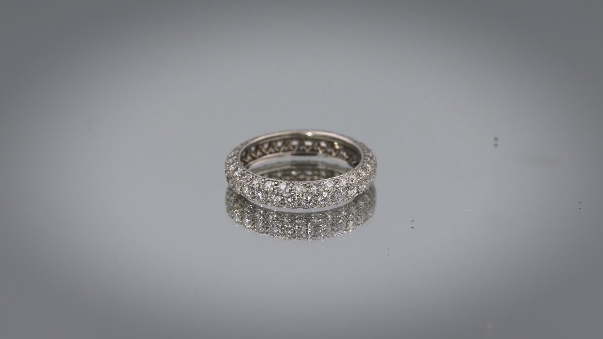 TIFFANY & CO. Platinum VS Round Diamond Eternity Band Ring 2.50CT Size 6.5