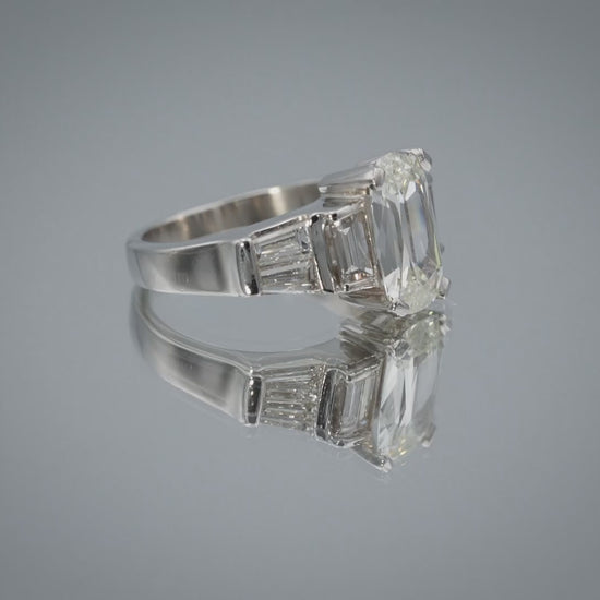 GIA Certified Platinum Old Mine Diamond Engagement Ring 2.46CT w/ 1.71CT Center