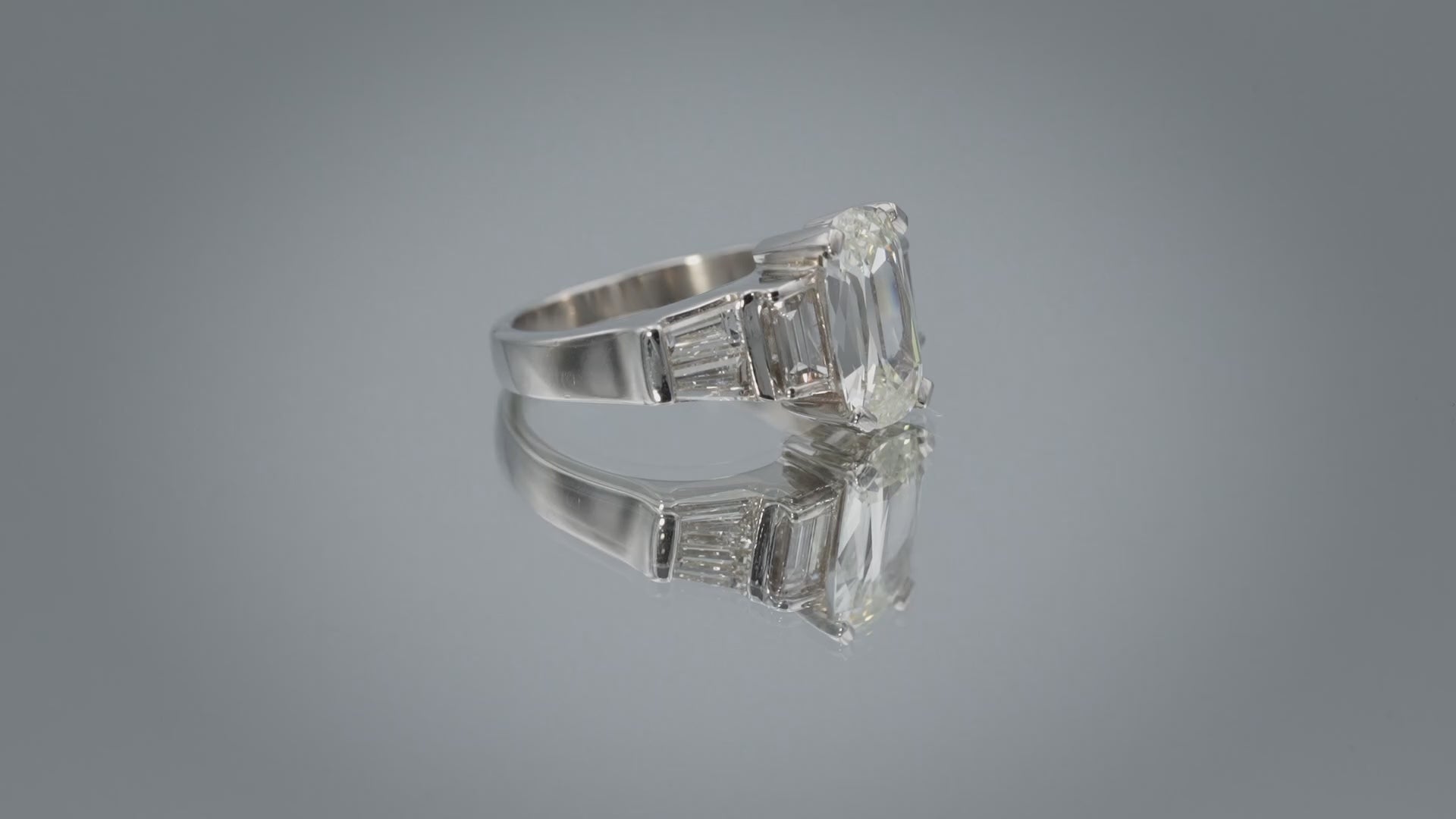 GIA Certified Platinum Old Mine Diamond Engagement Ring 2.46CT w/ 1.71CT Center