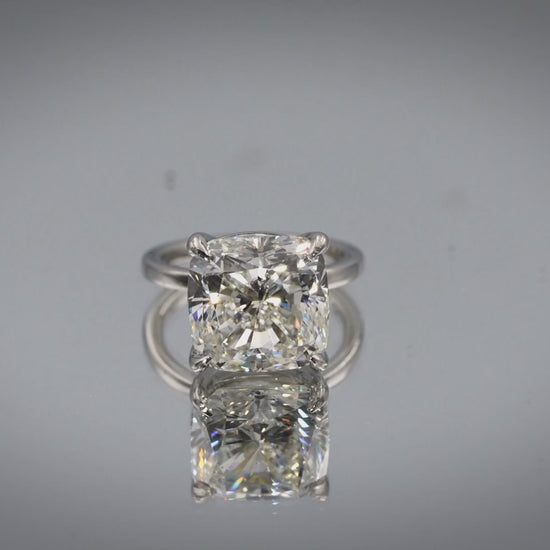 GIA Certified Natural Cushion Cut Diamond Platinum Solitaire Ring G/VS2 9.08CT