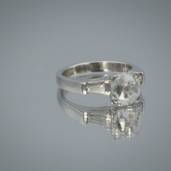 GIA Platinum SI1/J Old Mine Diamond Engagement Ring 2.32CT w/ 2.02CT Center