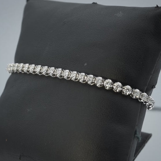 14k White Gold Round Diamond Tennis Bracelet 2.63CT
