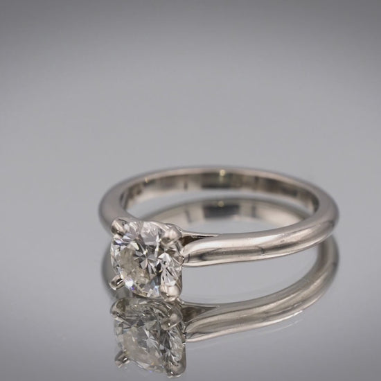 GIA Cert. CARTIER Platinum VS1/F Round Diamond Engagement Ring 1.50CT Size 60