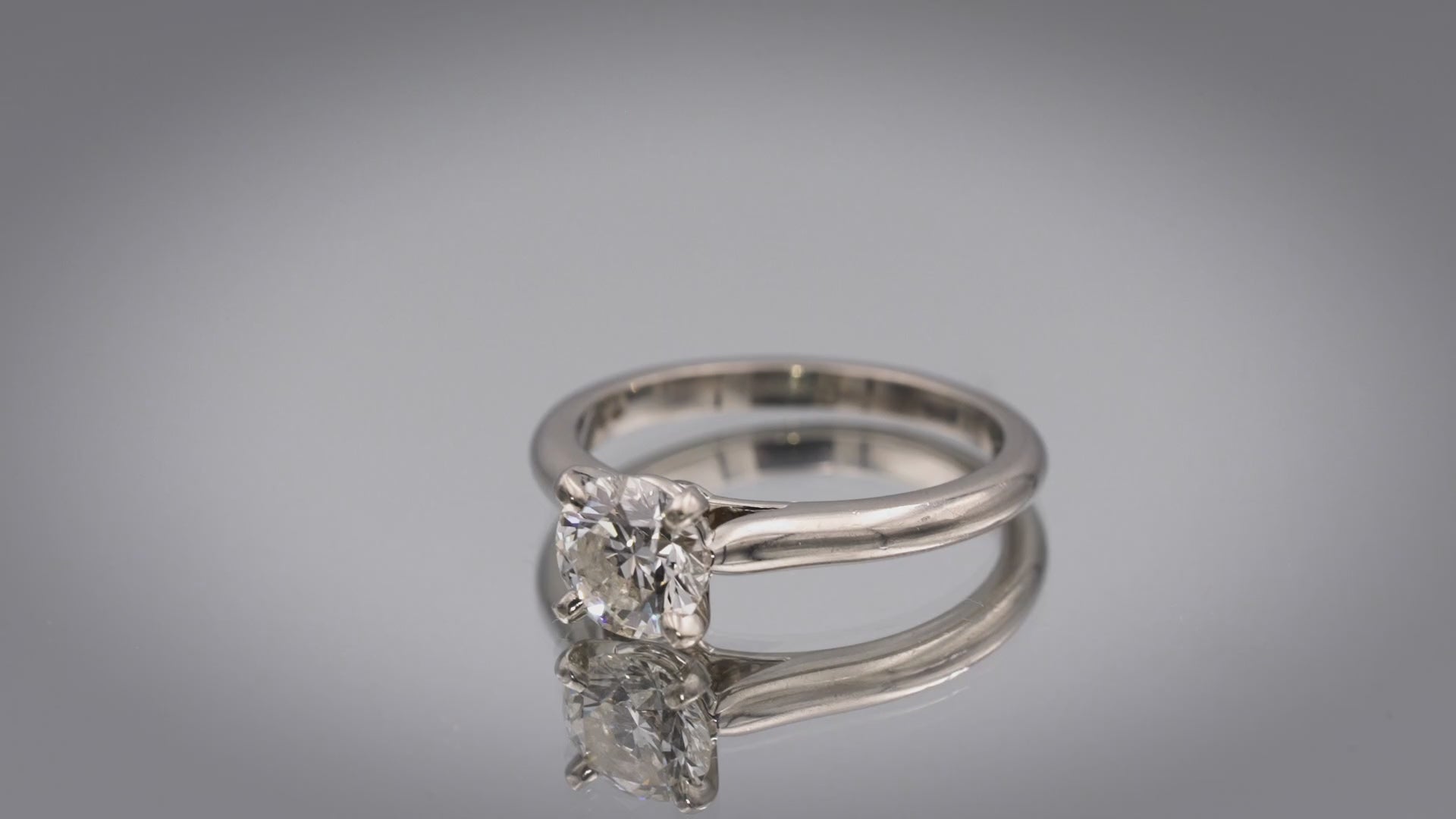 GIA Cert. CARTIER Platinum VS1/F Round Diamond Engagement Ring 1.50CT Size 60