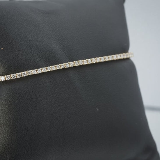 14k Yellow Gold VS Round Diamond Tennis Bracelet 2.08CT