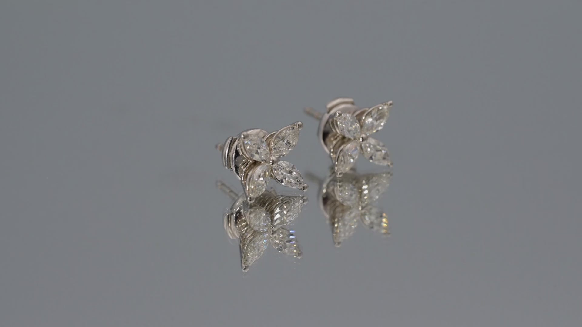 TIFFANY & CO. Victoria Marquise Diamond Platinum Large Size Stud Earrings 1.62CT