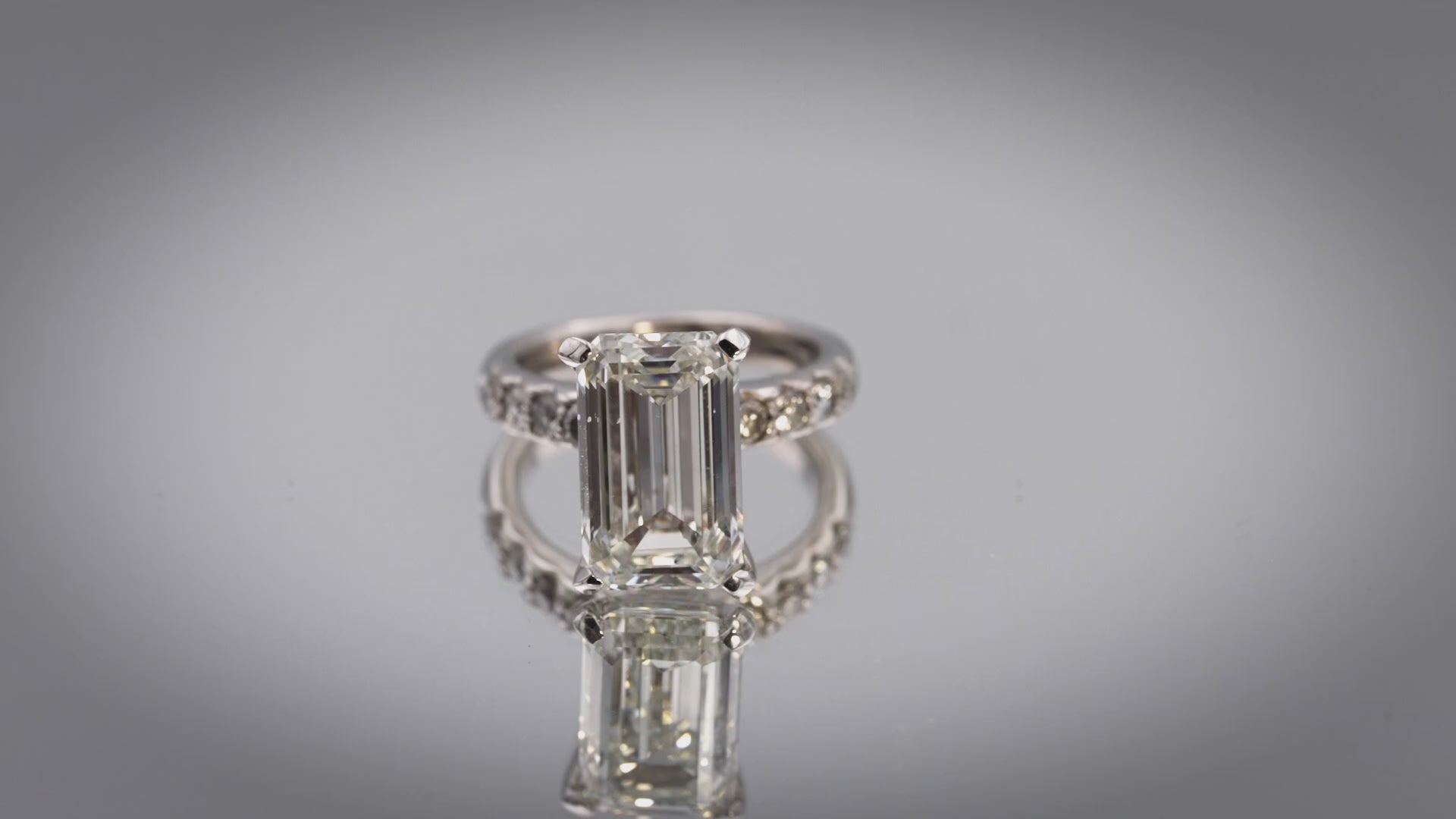 IGI 14k White Gold Lab-Grown Emerald Cut Diamond Ring 7.51CT w/ 7.01CT Center