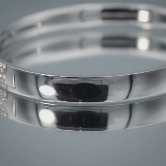 TIFFANY & CO. 18k White Gold VS Diamond Metro 5-Row Bangle Bracelet 3.0CT $37500