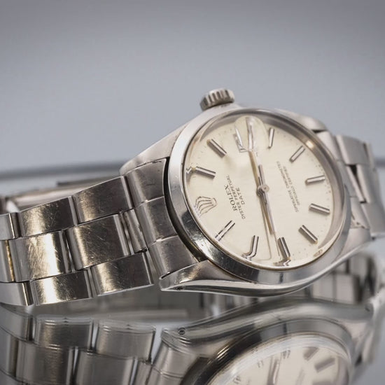 ROLEX Stainless Steel 1500 Oyster Perpetual Date 34mm Automatic Watch w/ Box