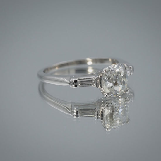 GIA Platinum Old Mine VS2/H Diamond Engagement Ring 1.97CT w/ 1.82CT Center