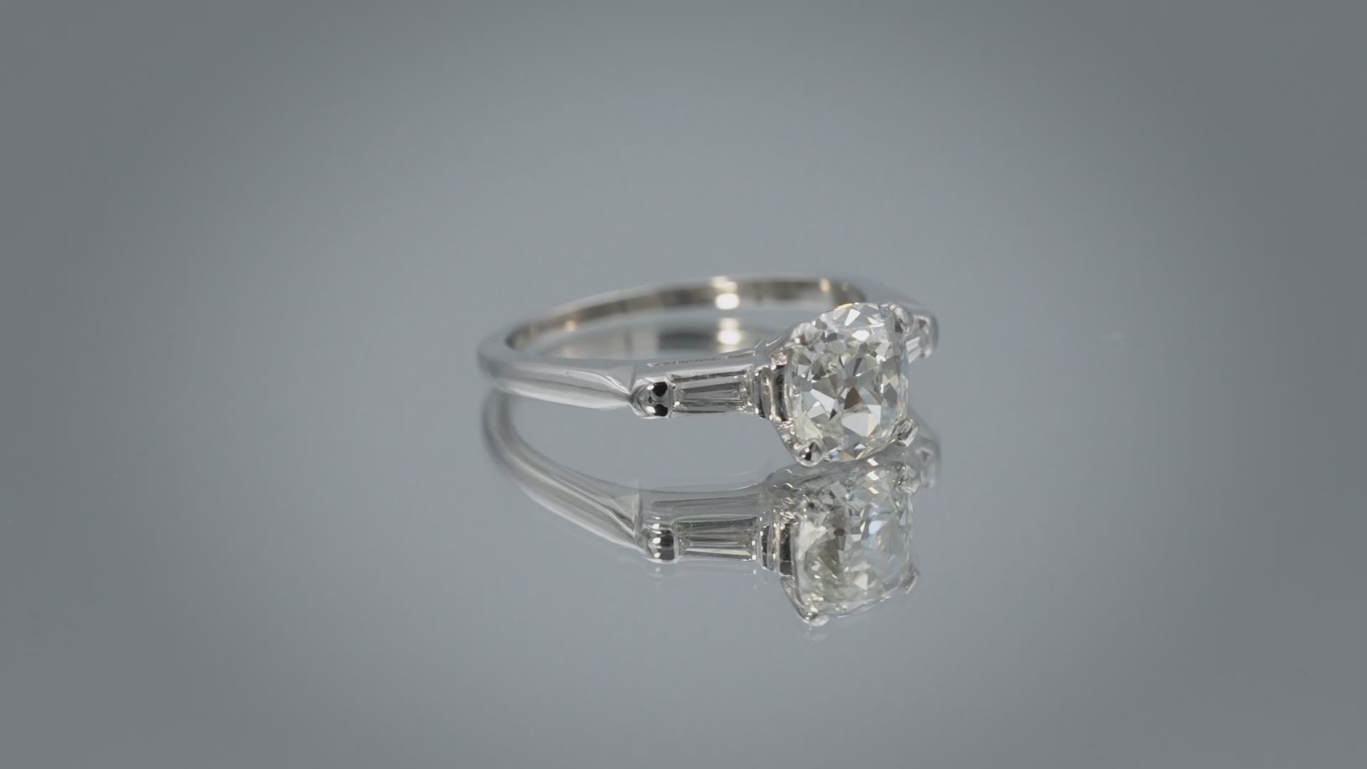 GIA Platinum Old Mine VS2/H Diamond Engagement Ring 1.97CT w/ 1.82CT Center