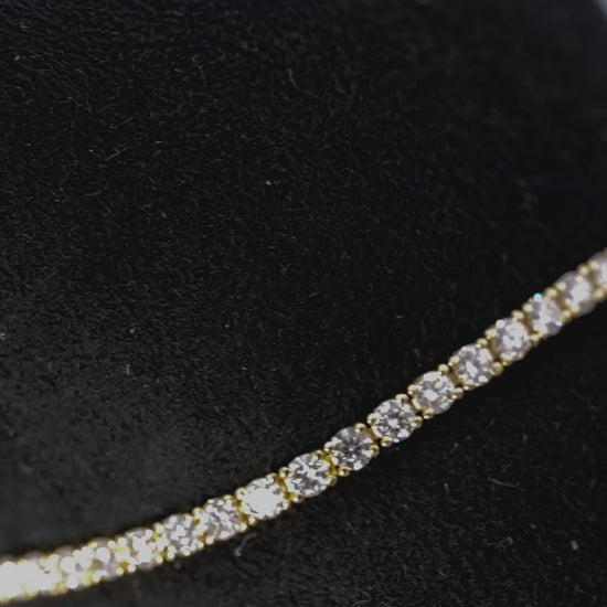 14k Yellow Gold VS Round Diamond Tennis Bracelet 4.70CT