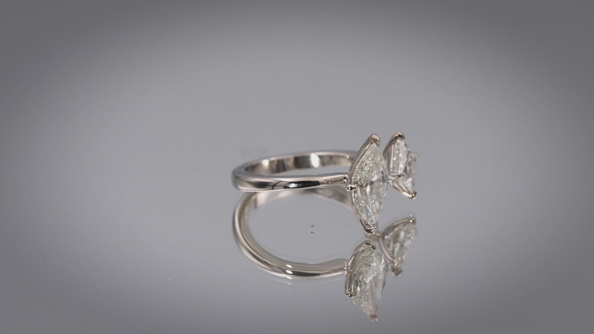 14k White Gold Marquise and Princess Cut Diamond Engagement Ring 3.37CT Size 6.5