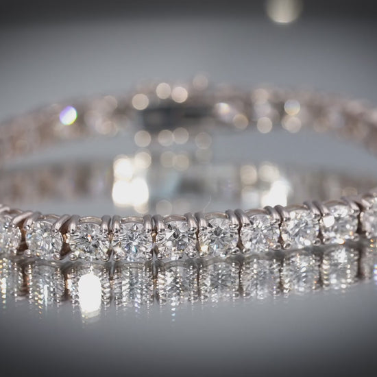 GIA 18k White Gold VS1-SI1/D-H Diamond Tennis Bracelet 13.94CT 34 Stones